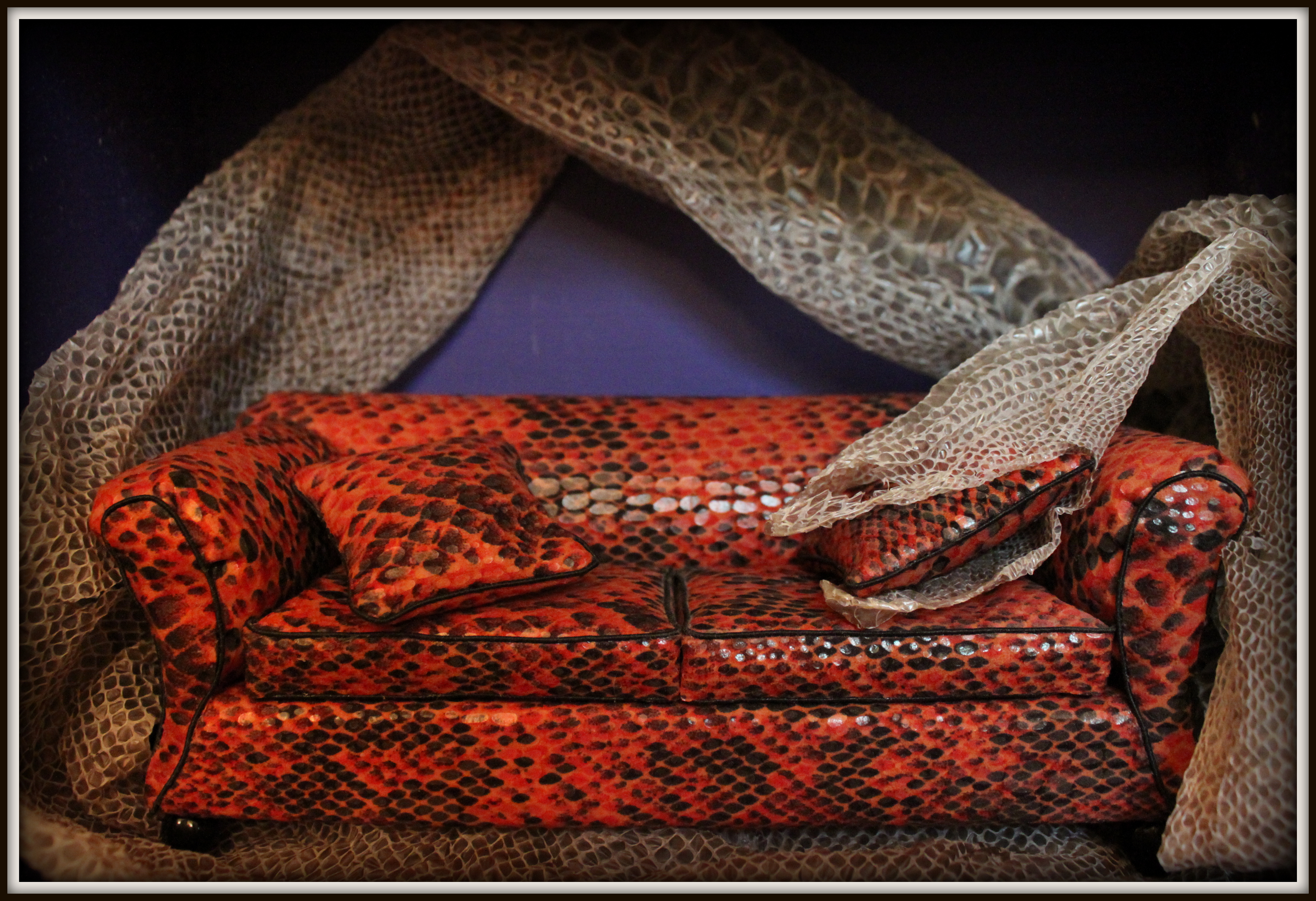 snake-skin sofa
